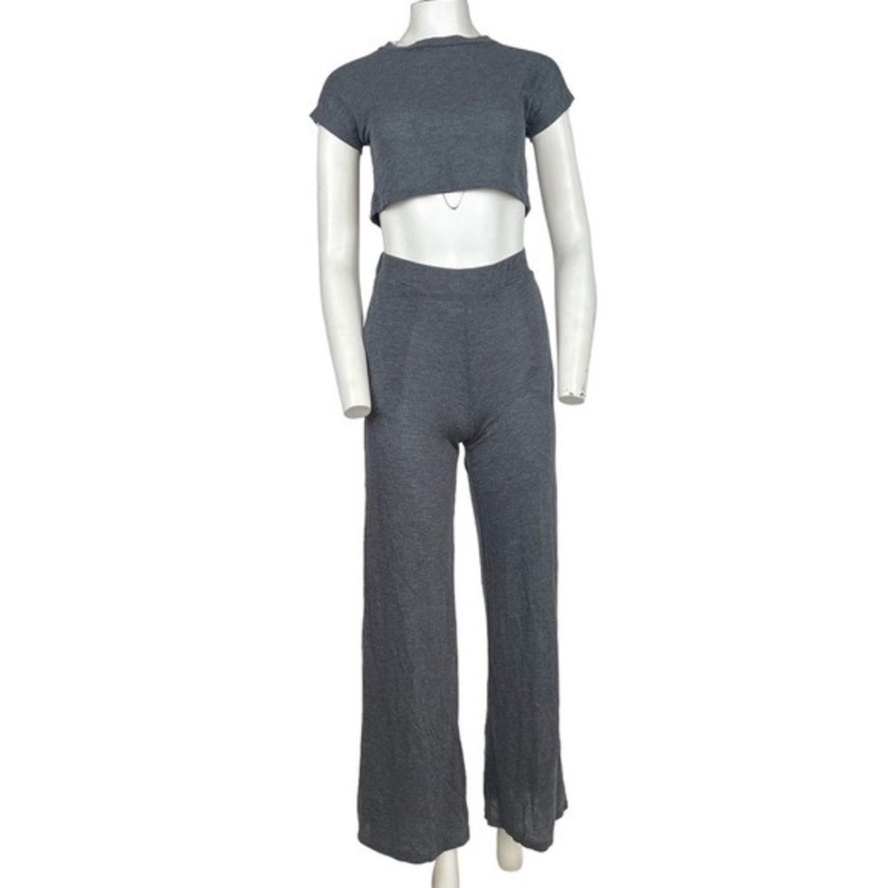 Two Piece Pants Set Grey